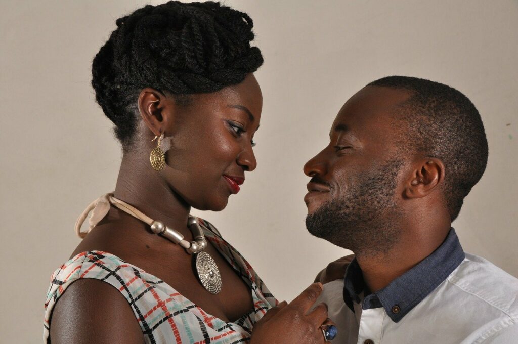 couple facing each other