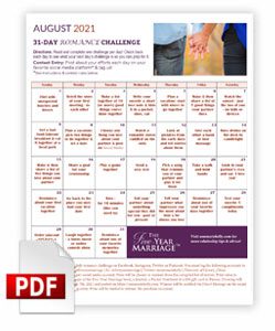 romance month challenge calendar 2021